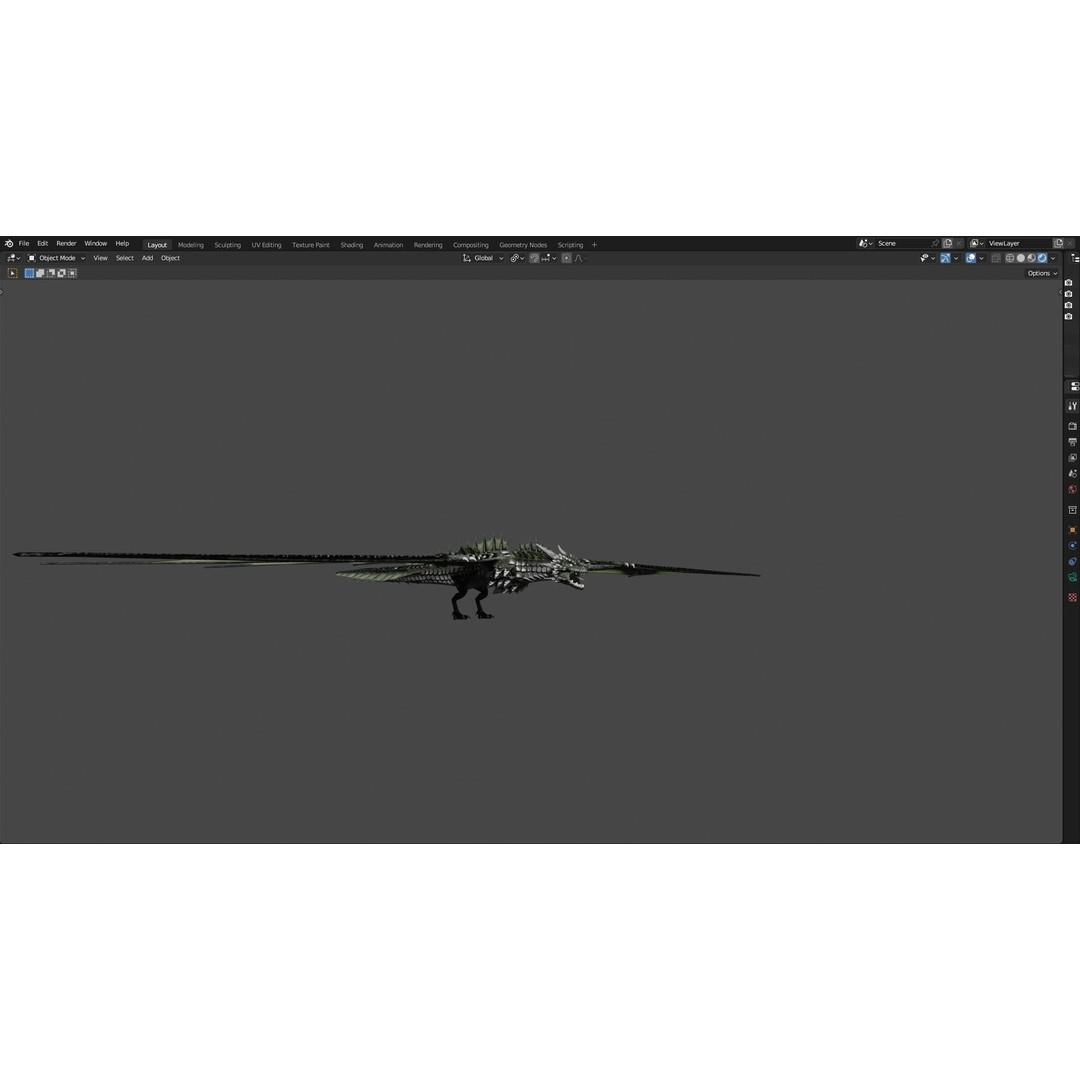 Wyvern Dragon 3D Model – Low Poly Animated Game Asset, Blender - View 77