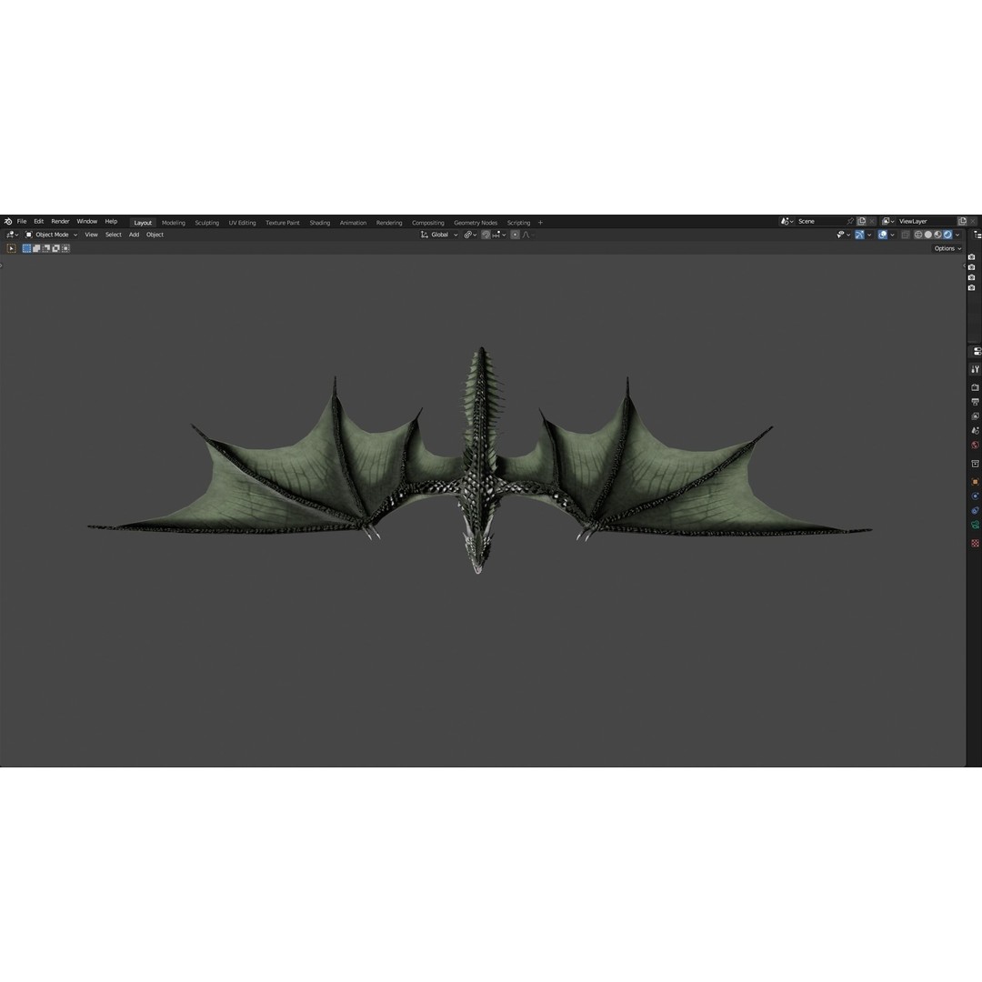 Wyvern Dragon 3D Model – Low Poly Animated Game Asset, Blender - View 78