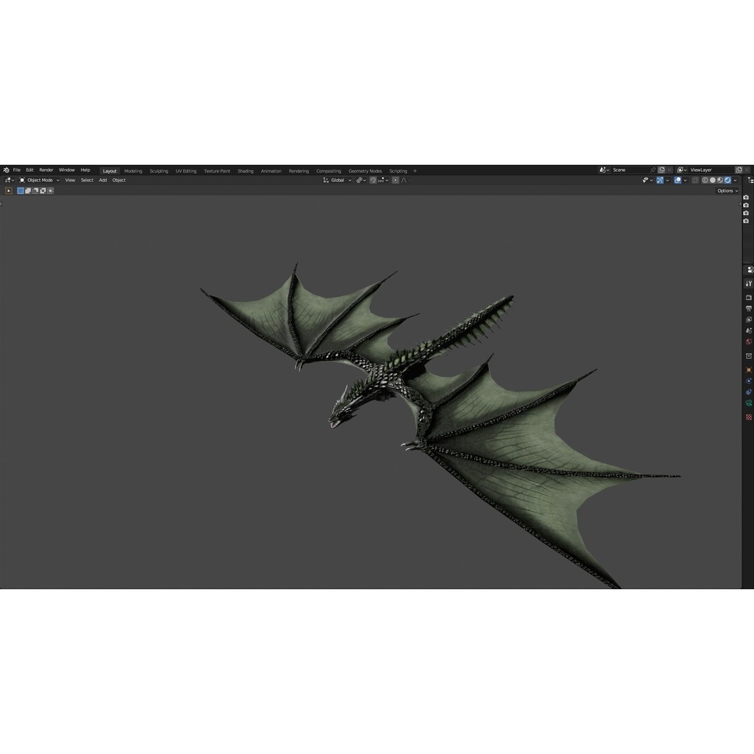 Wyvern Dragon 3D Model – Low Poly Animated Game Asset, Blender - View 79