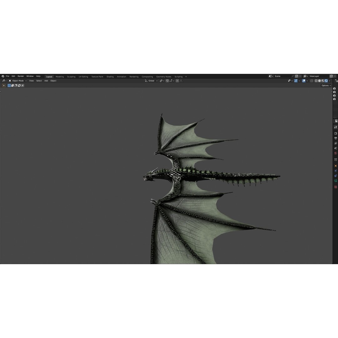 Wyvern Dragon 3D Model – Low Poly Animated Game Asset, Blender - View 80