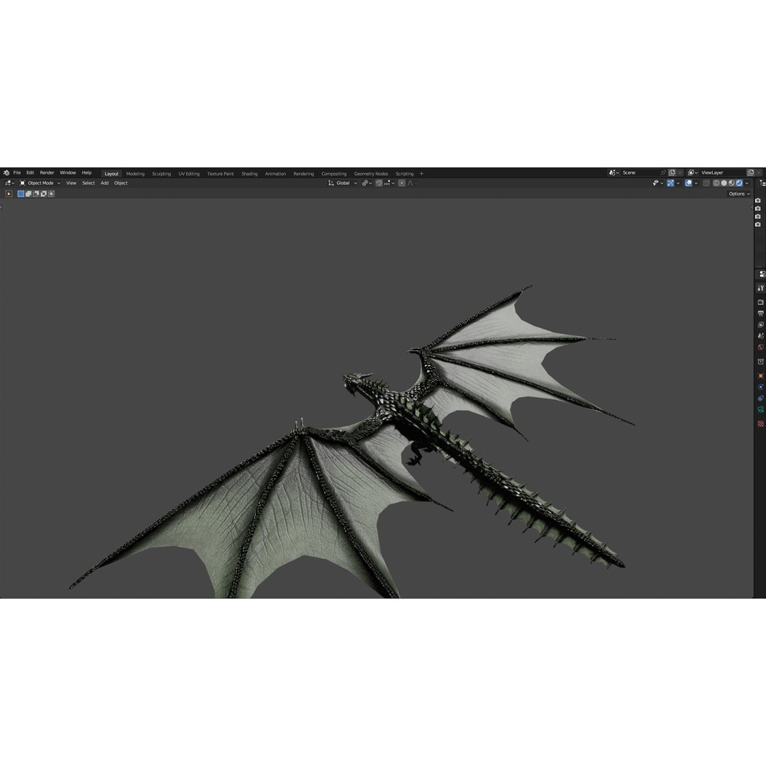 Wyvern Dragon 3D Model – Low Poly Animated Game Asset, Blender - View 81