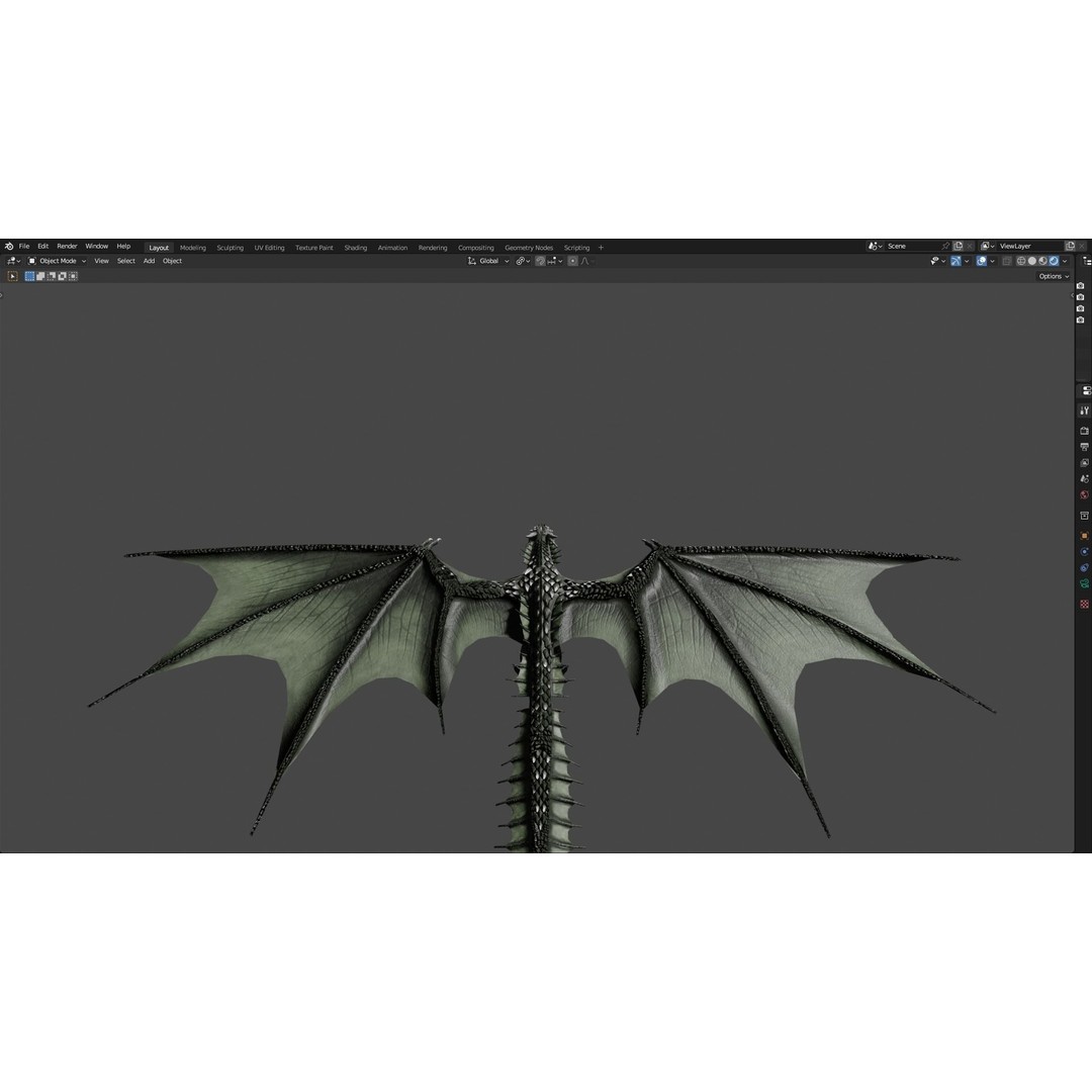 Wyvern Dragon 3D Model – Low Poly Animated Game Asset, Blender - View 82