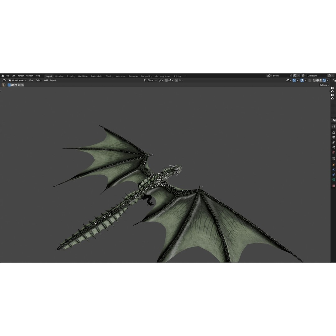 Wyvern Dragon 3D Model – Low Poly Animated Game Asset, Blender - View 83