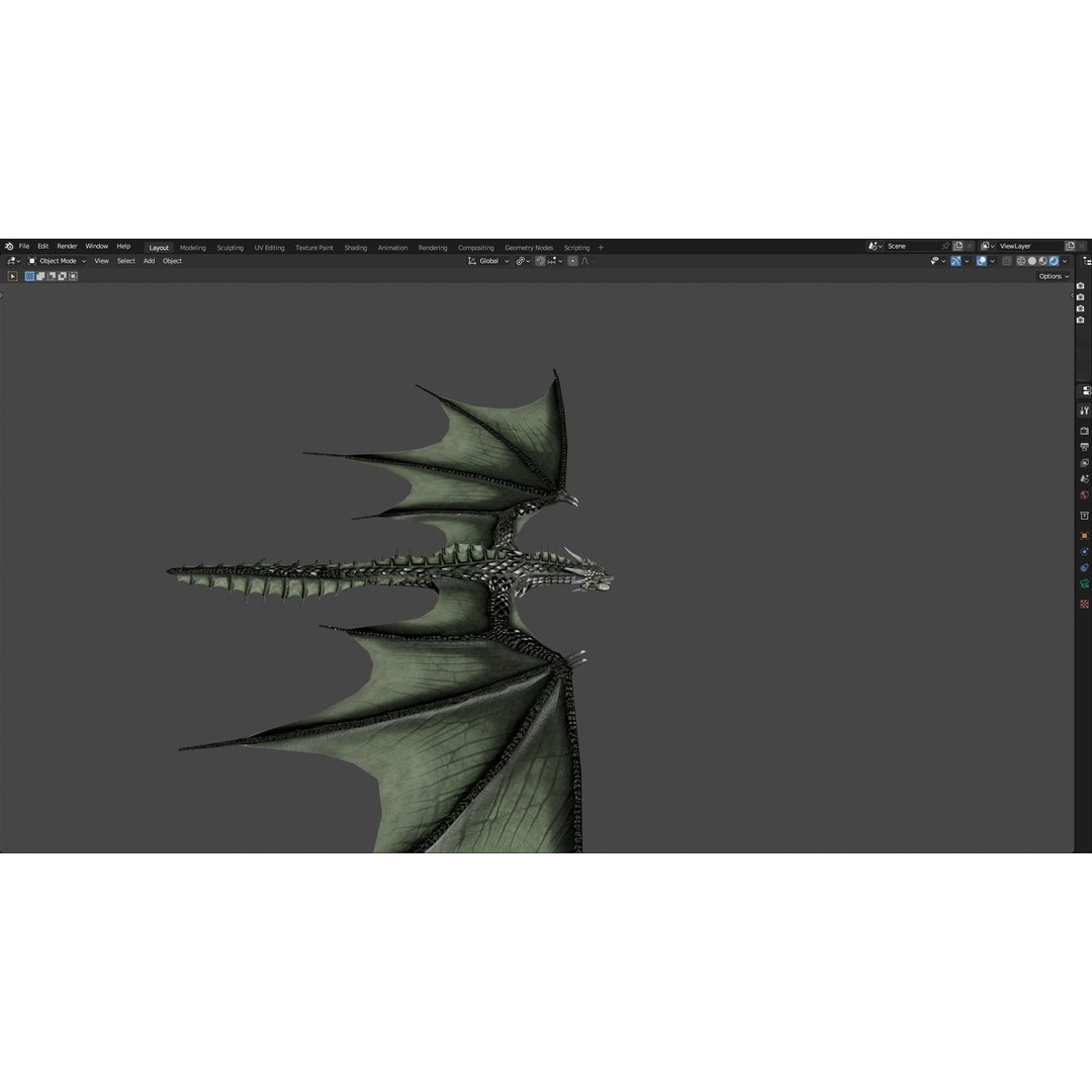 Wyvern Dragon 3D Model – Low Poly Animated Game Asset, Blender - View 84