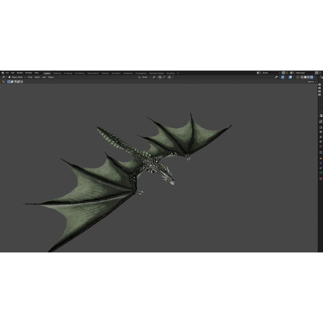 Wyvern Dragon 3D Model – Low Poly Animated Game Asset, Blender - View 85