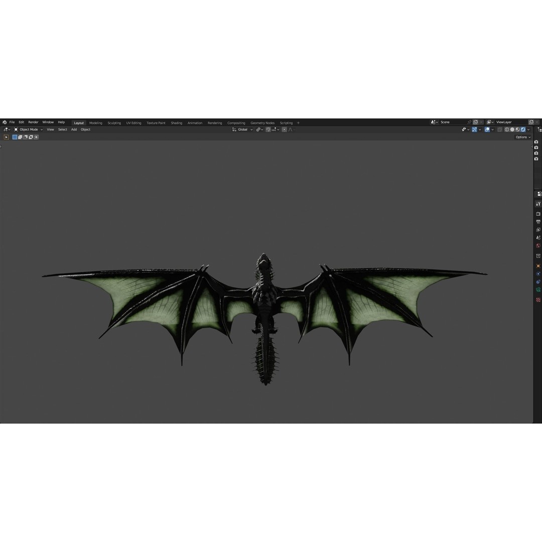 Wyvern Dragon 3D Model – Low Poly Animated Game Asset, Blender - View 86