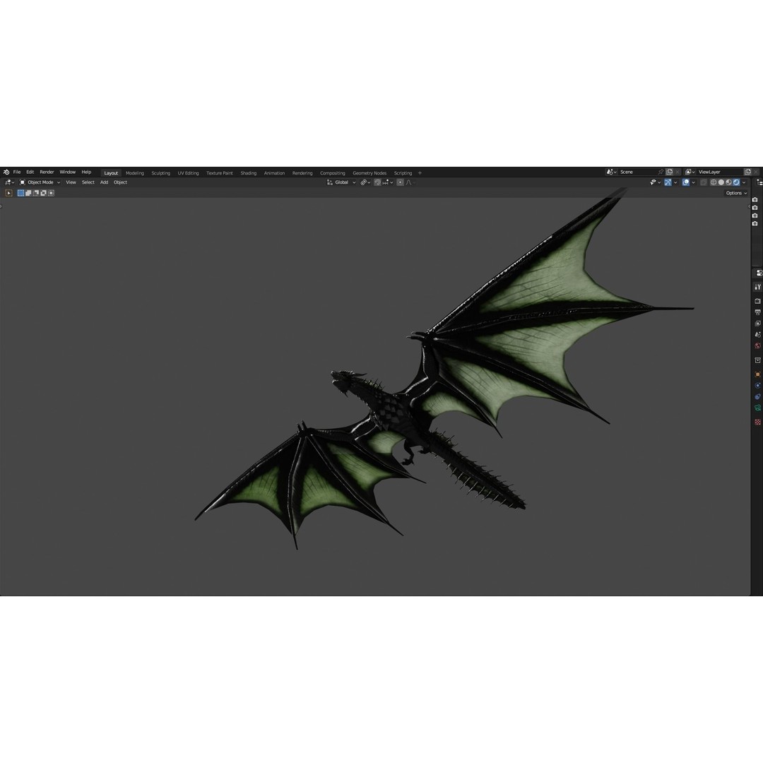 Wyvern Dragon 3D Model – Low Poly Animated Game Asset, Blender - View 87