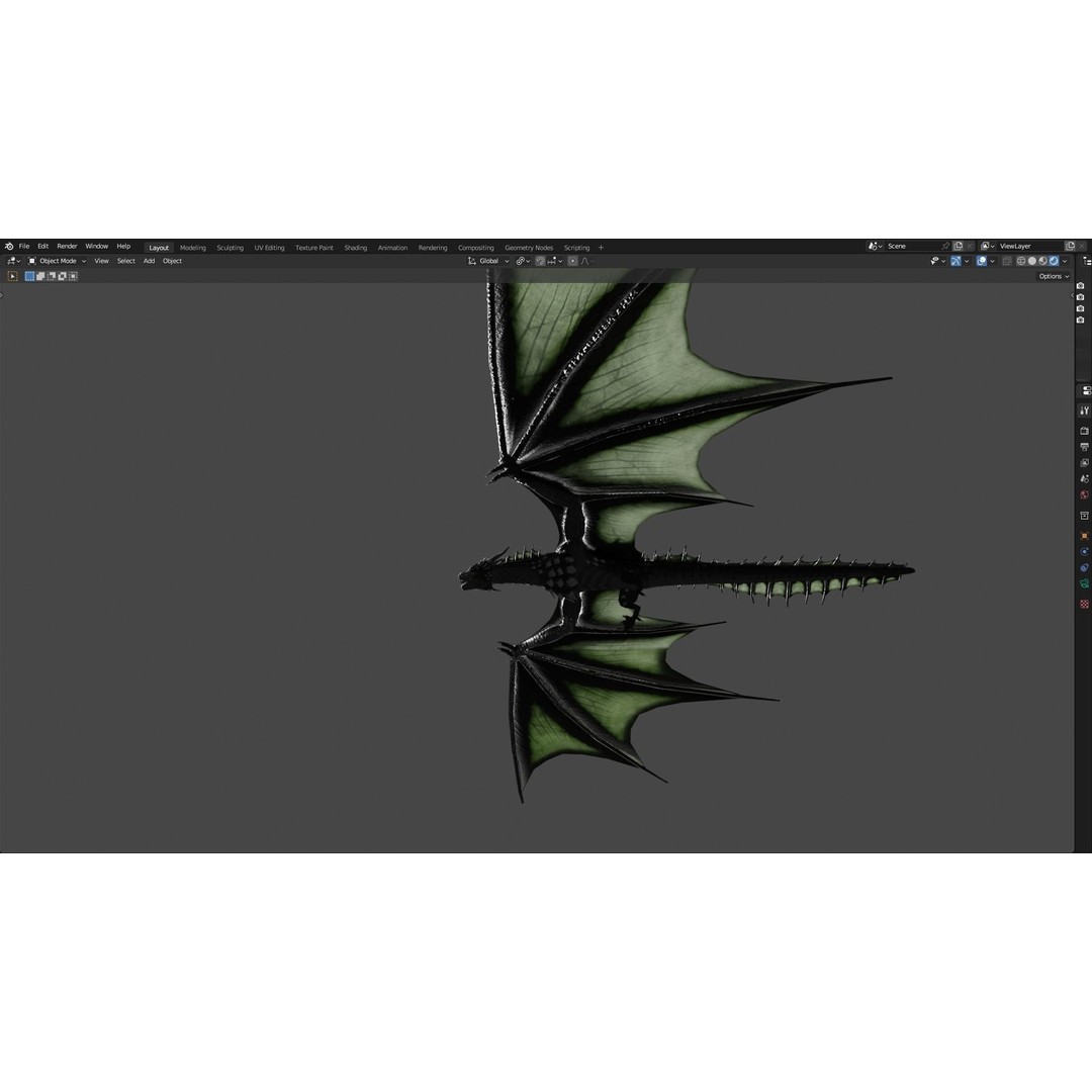 Wyvern Dragon 3D Model – Low Poly Animated Game Asset, Blender - View 88