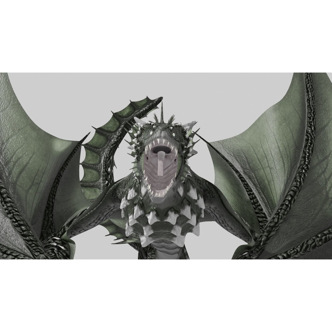 Wyvern Dragon 3D Model – Low Poly Animated Game Asset, Blender - View 9