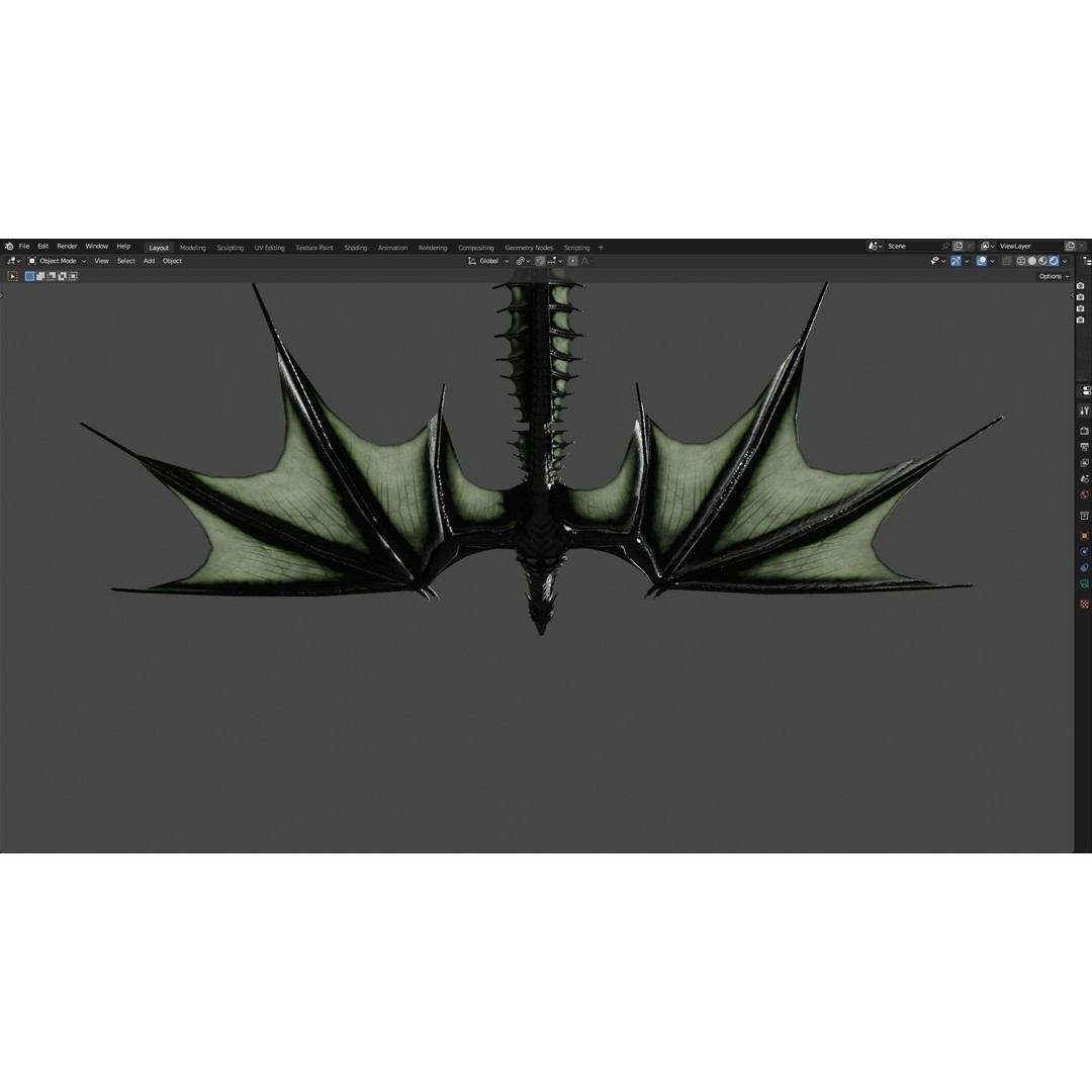 Wyvern Dragon 3D Model – Low Poly Animated Game Asset, Blender - View 90