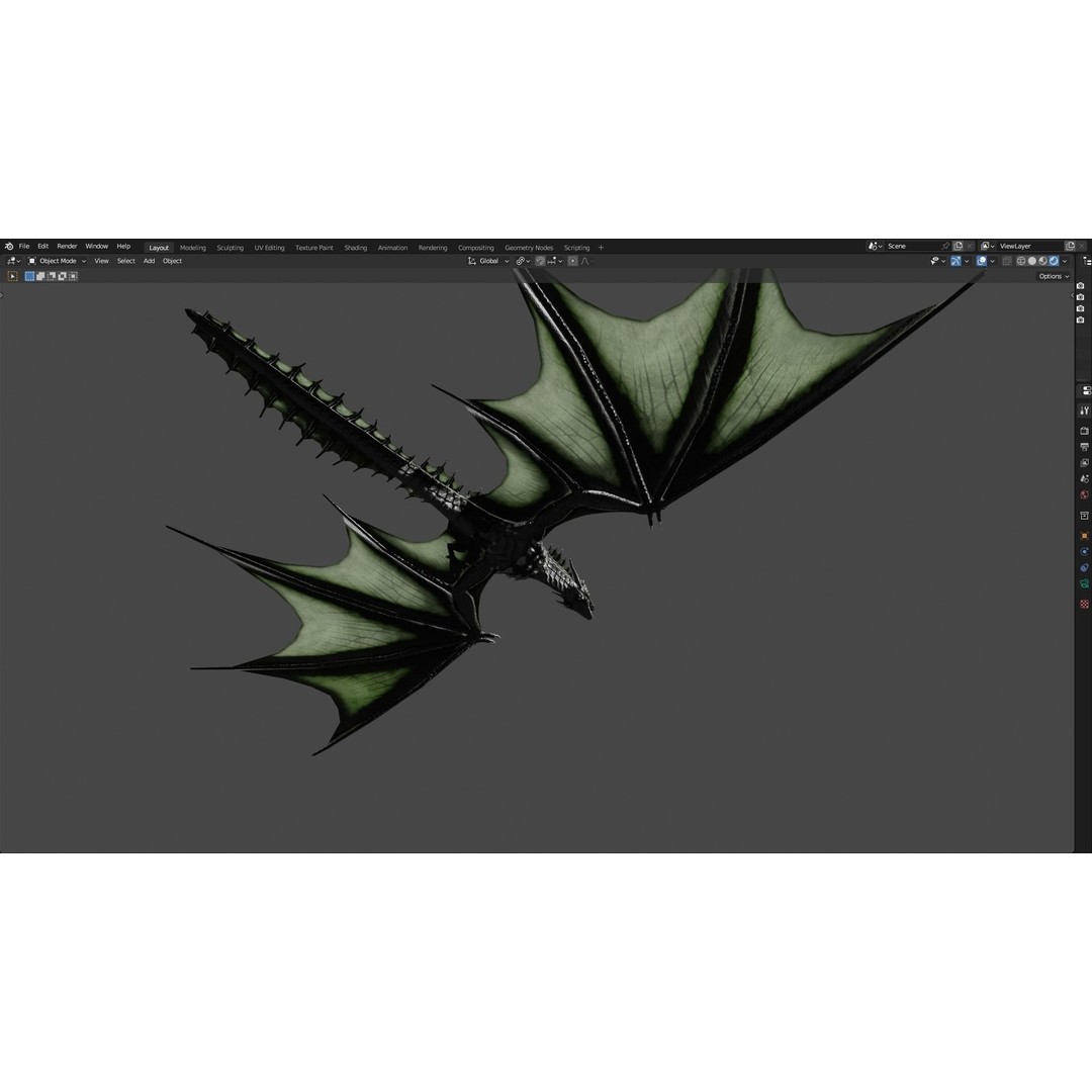 Wyvern Dragon 3D Model – Low Poly Animated Game Asset, Blender - View 91