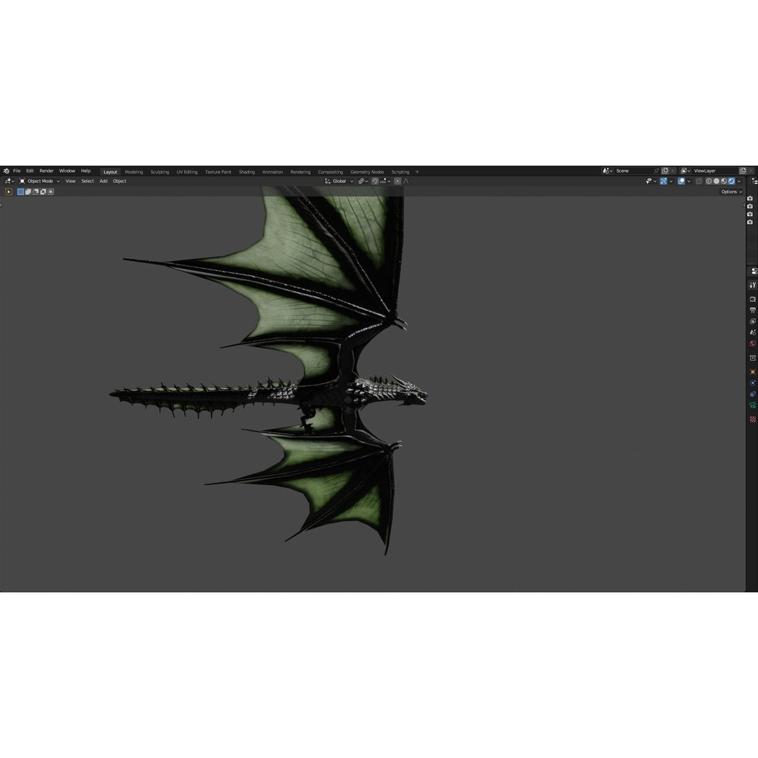 Wyvern Dragon 3D Model – Low Poly Animated Game Asset, Blender - View 92