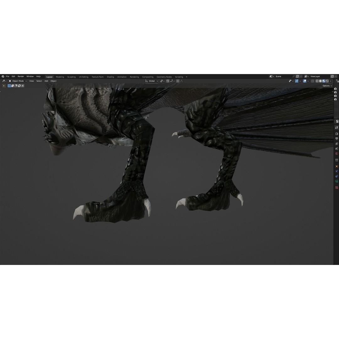Wyvern Dragon 3D Model – Low Poly Animated Game Asset, Blender - View 99