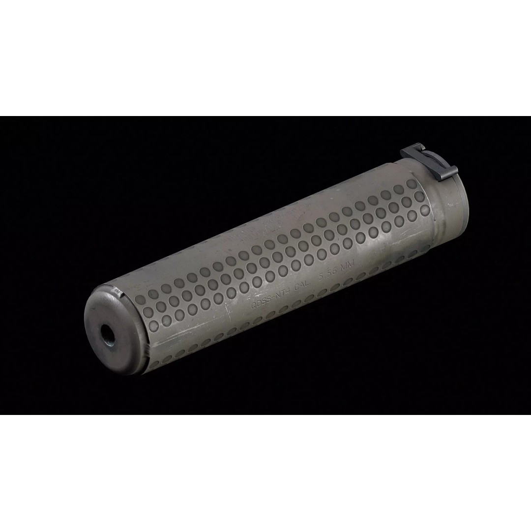 QDSS NT4 Suppressor 3D Model – Low Poly Game Asset, FBX - View 2