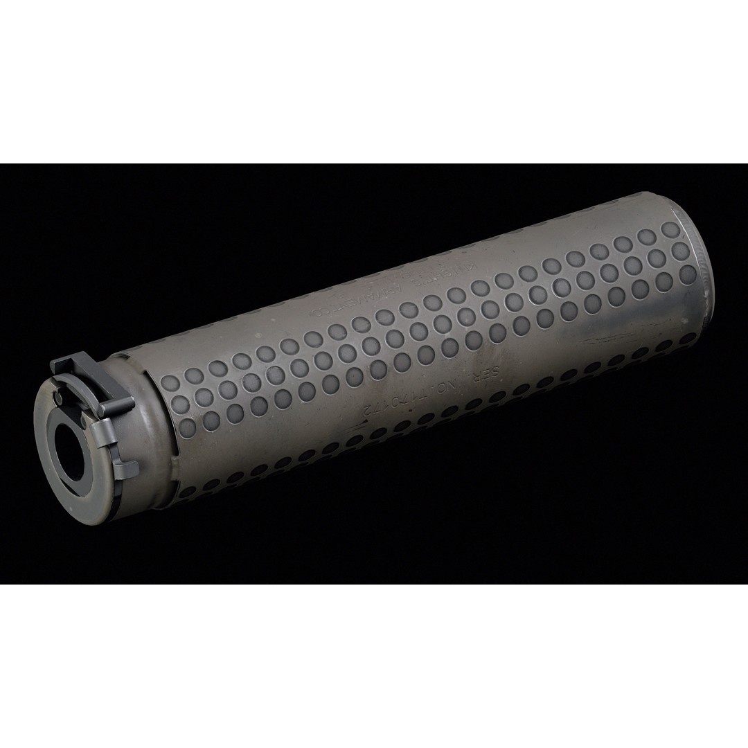 QDSS NT4 Suppressor 3D Model – Low Poly Game Asset, FBX - View 4