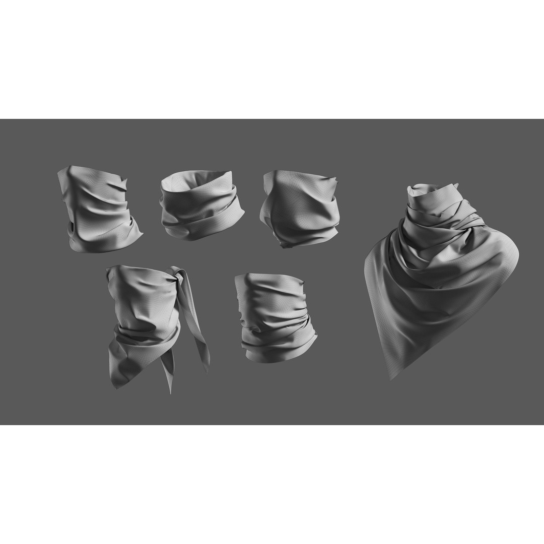 Basemesh Mask Bandama 3D Model – High Poly Headwear Collection, FBX