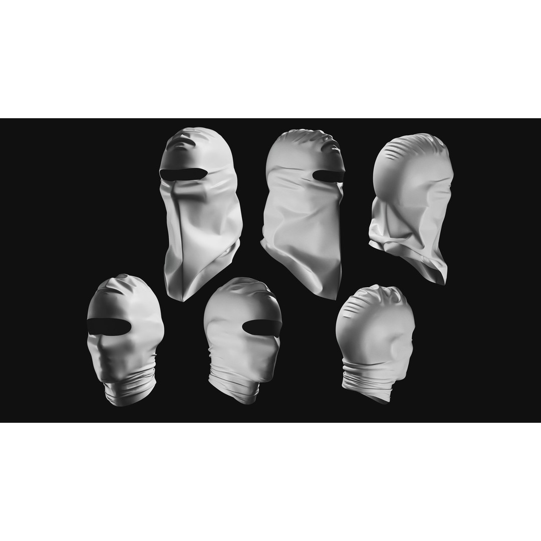 Basemesh Mask Bandama 3D Model – High Poly Headwear Collection, FBX - View 6