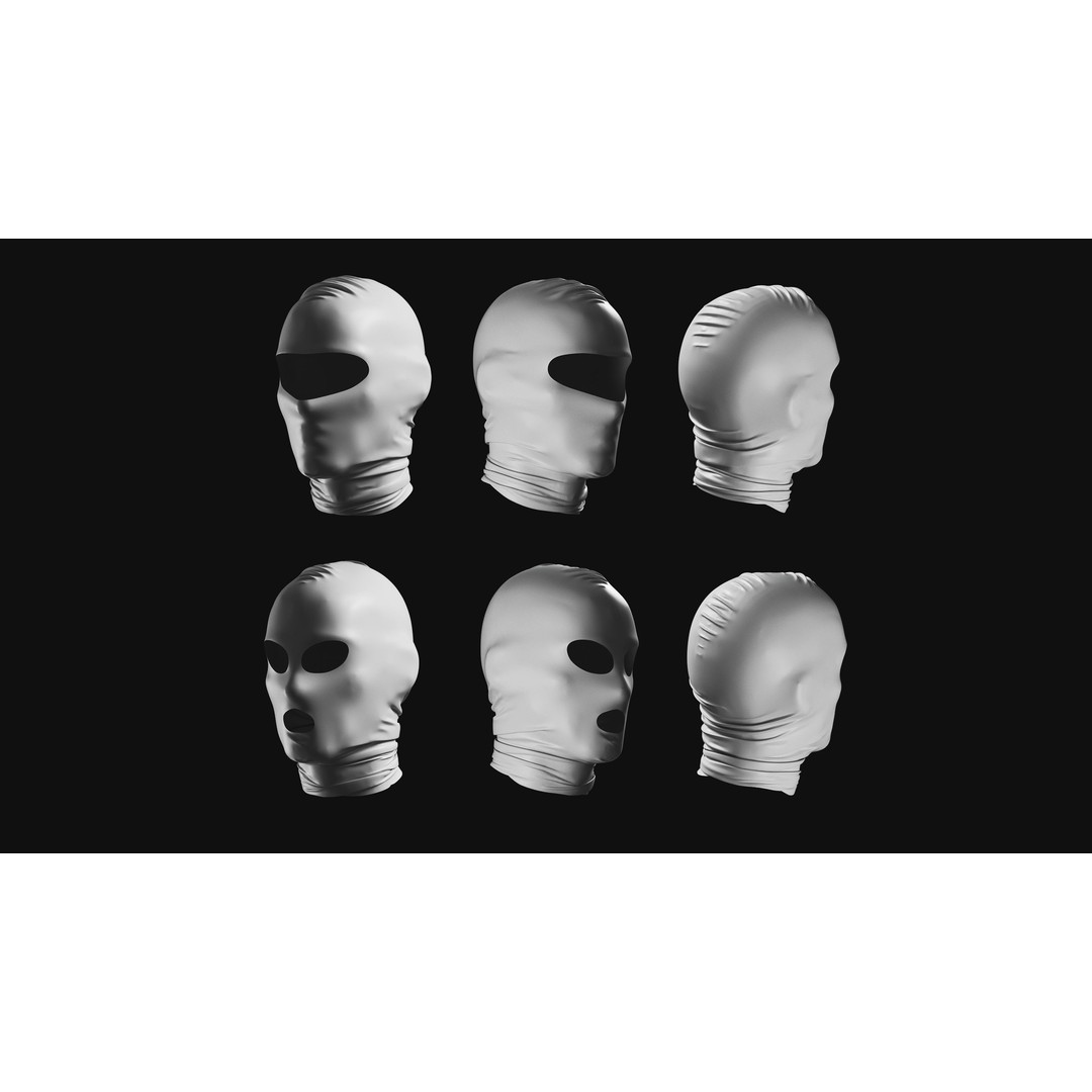 Basemesh Mask Bandama 3D Model – High Poly Headwear Collection, FBX - View 7