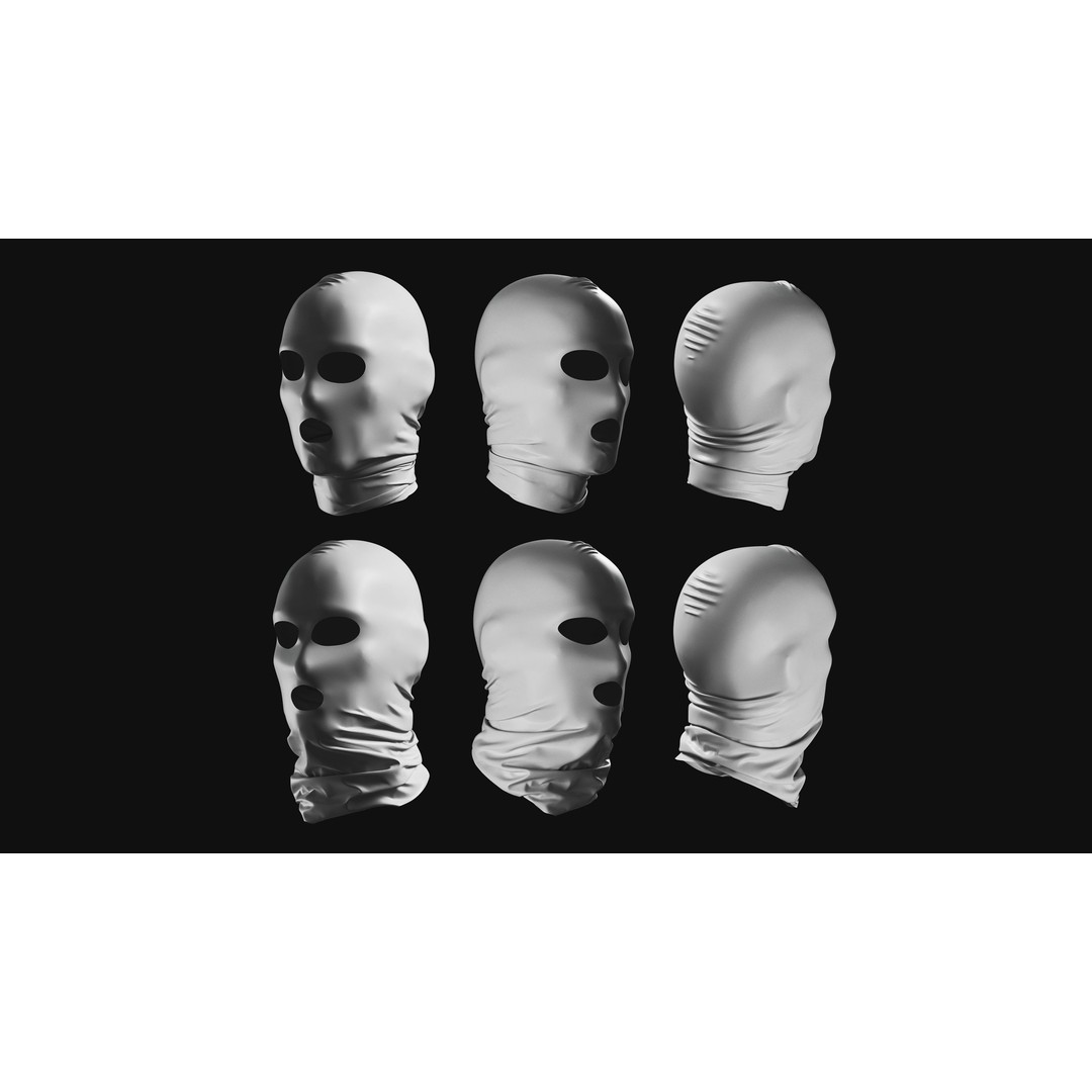 Basemesh Mask Bandama 3D Model – High Poly Headwear Collection, FBX - View 8