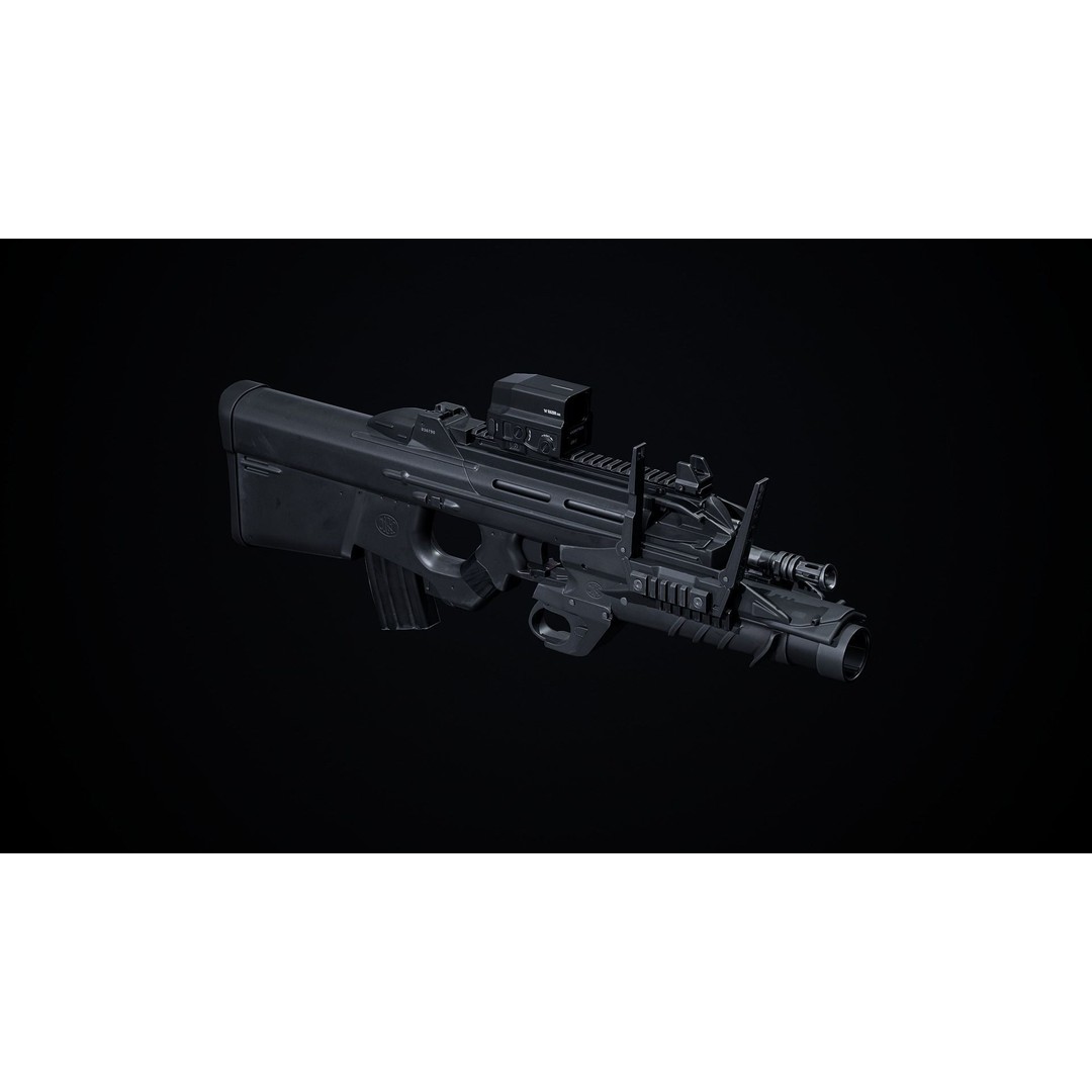 FN F2000 3D Model – Low Poly Game-Ready Rifle with PBR Textures