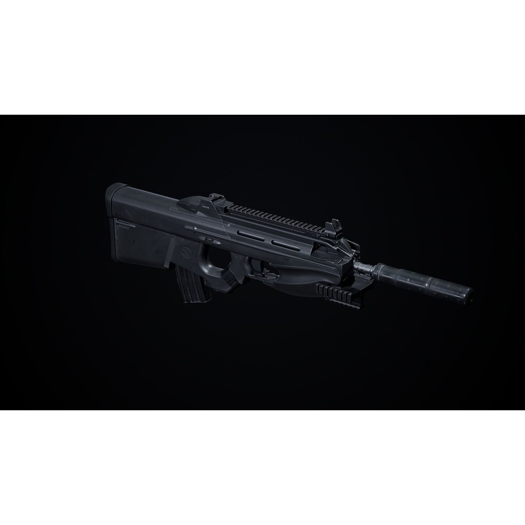 FN F2000 3D Model – Low Poly Game-Ready Rifle with PBR Textures - View 8