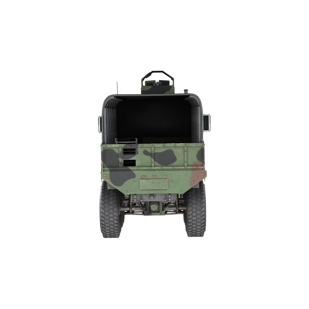 Oshkosh MTVR Amk23 3D Model – Low Poly Military Vehicle, Game Ready - View 6