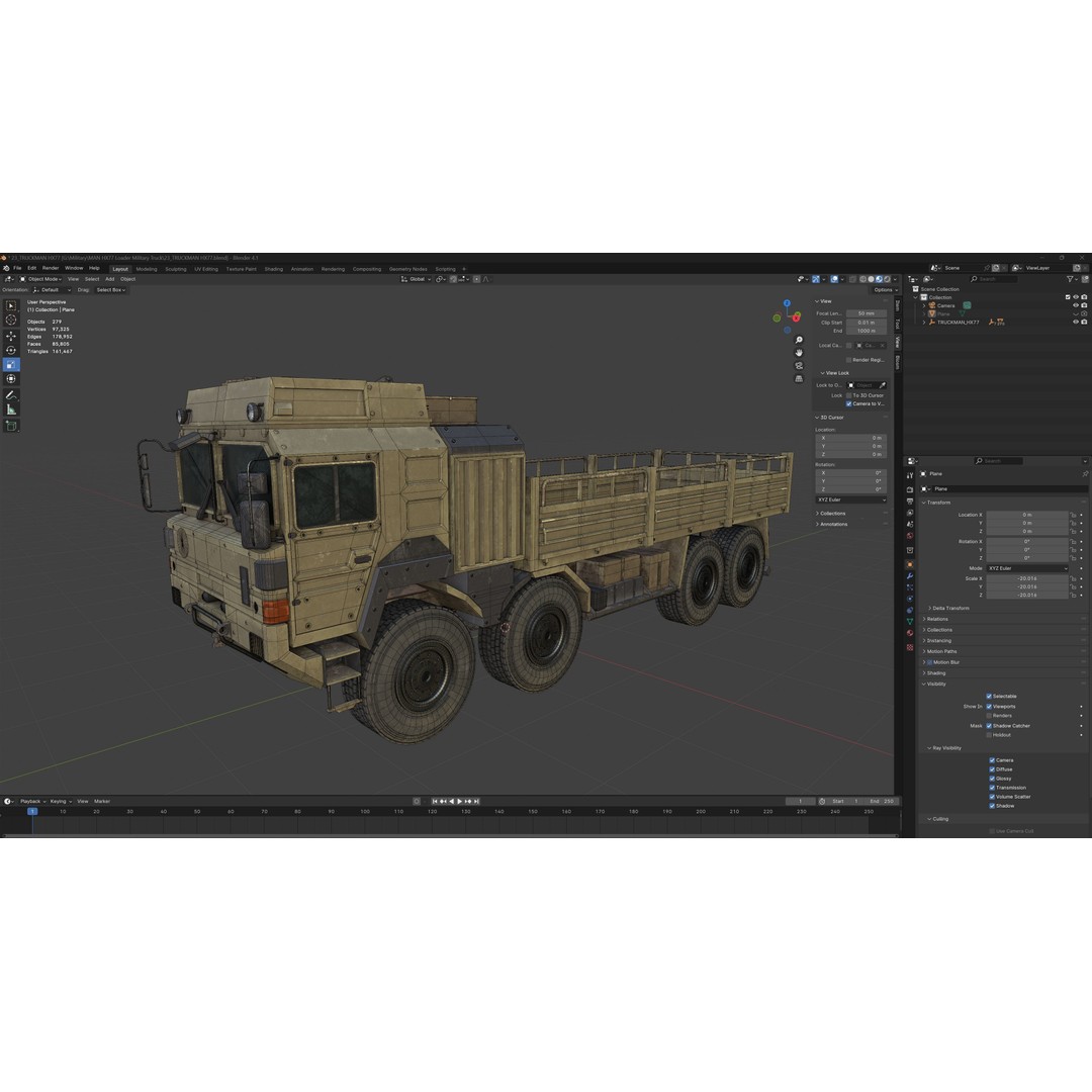 MAN HX77 Loader Military Truck 3D Model – Low Poly Game Asset, FBX