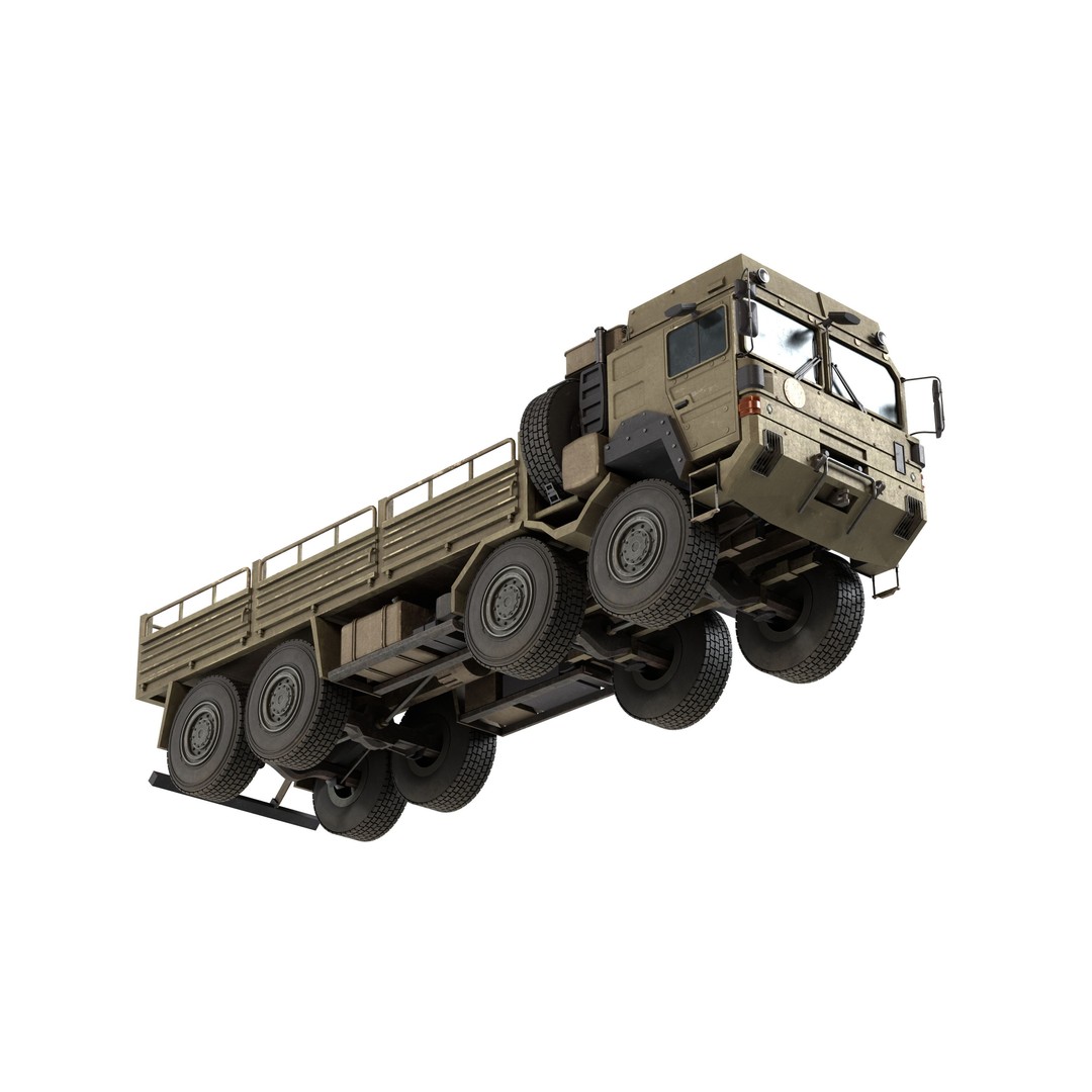 MAN HX77 Loader Military Truck 3D Model – Low Poly Game Asset, FBX - View 10