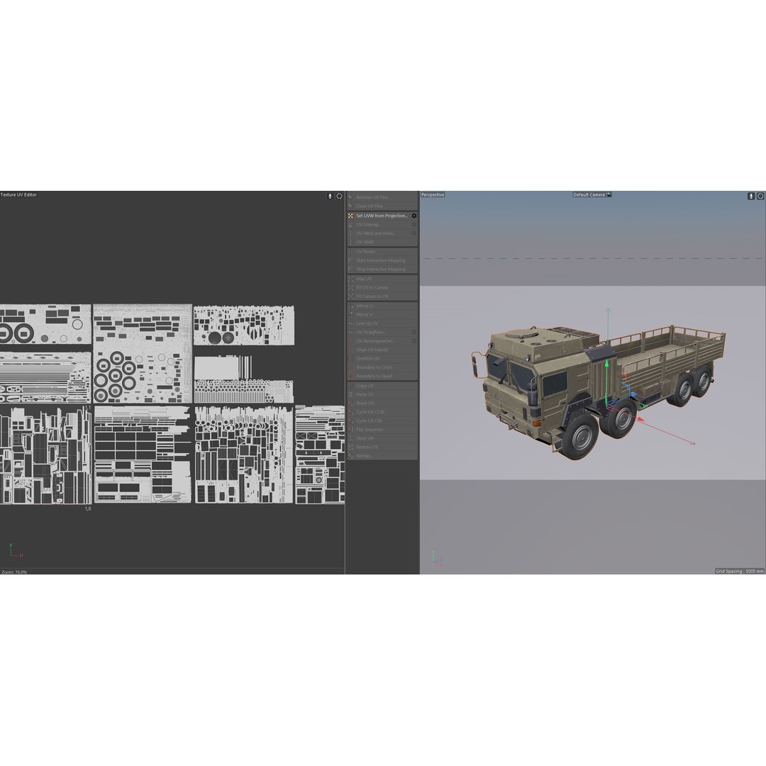 MAN HX77 Loader Military Truck 3D Model – Low Poly Game Asset, FBX - View 11