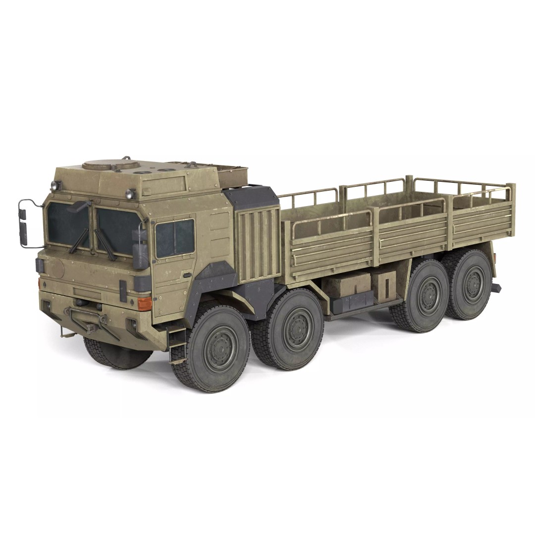 MAN HX77 Loader Military Truck 3D Model – Low Poly Game Asset, FBX - View 2