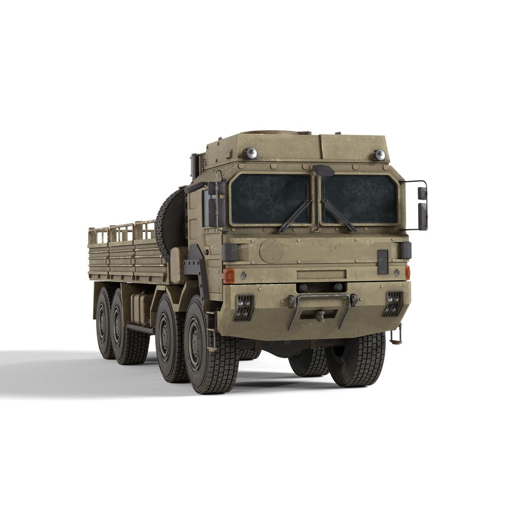MAN HX77 Loader Military Truck 3D Model – Low Poly Game Asset, FBX - View 4