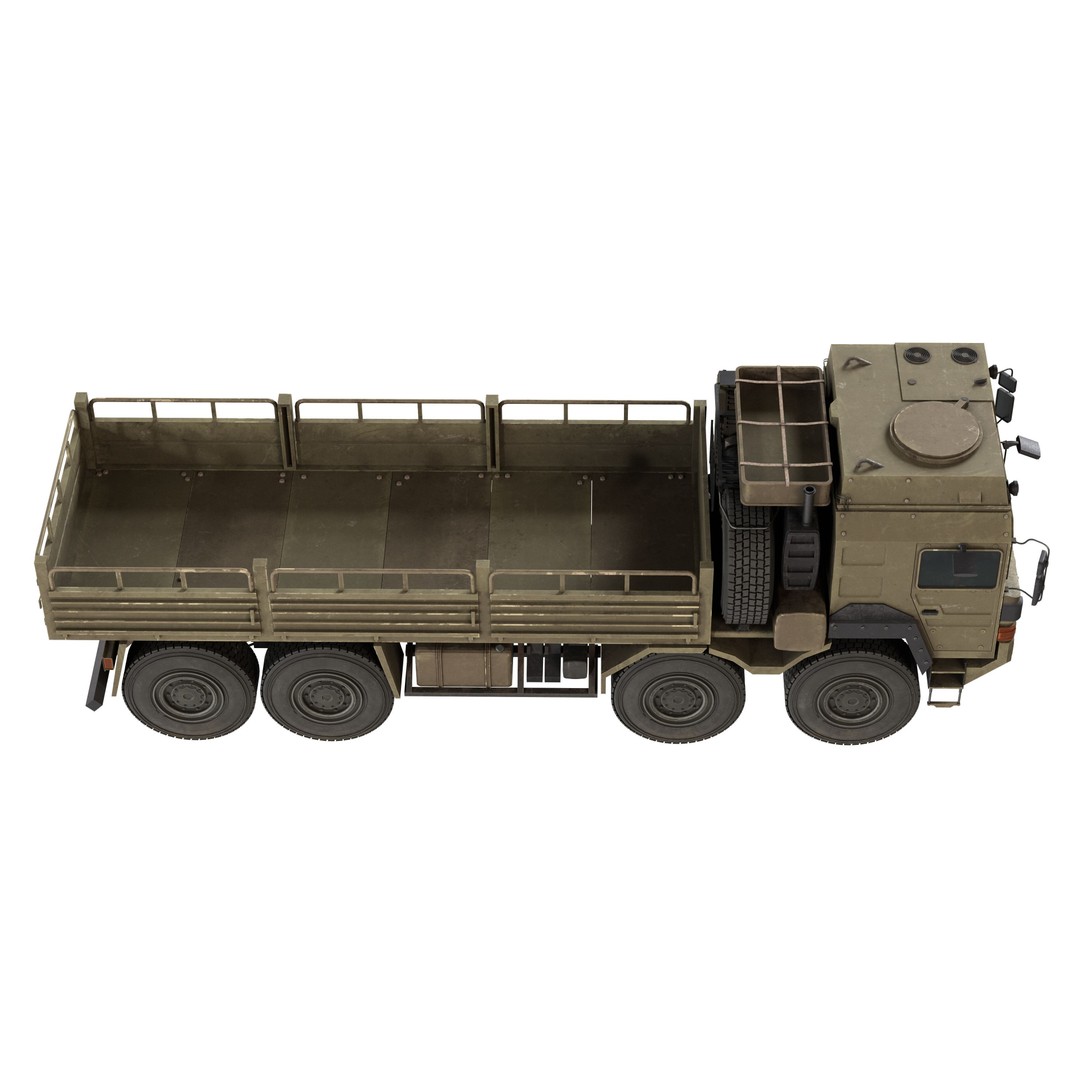 MAN HX77 Loader Military Truck 3D Model – Low Poly Game Asset, FBX - View 5