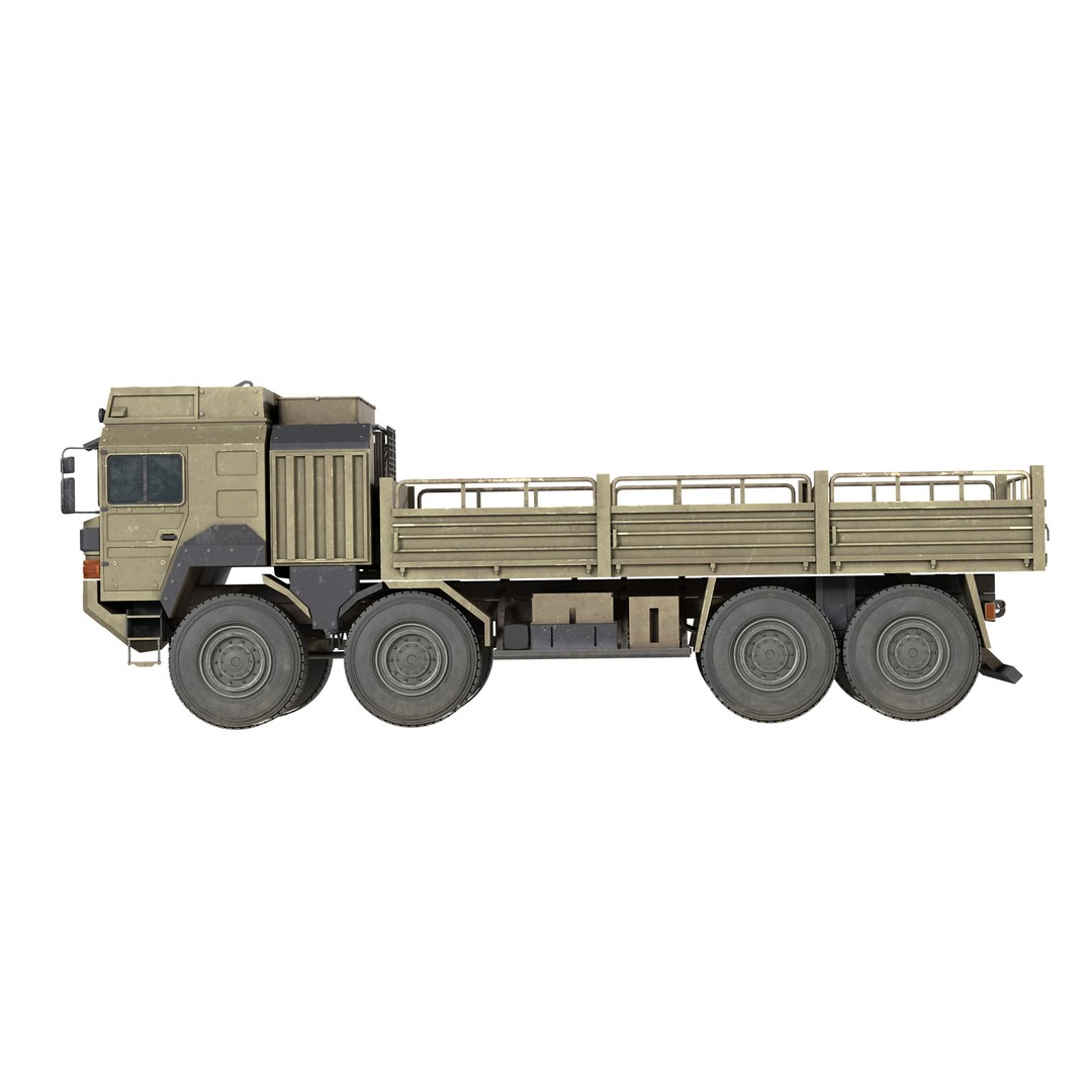 MAN HX77 Loader Military Truck 3D Model – Low Poly Game Asset, FBX - View 6