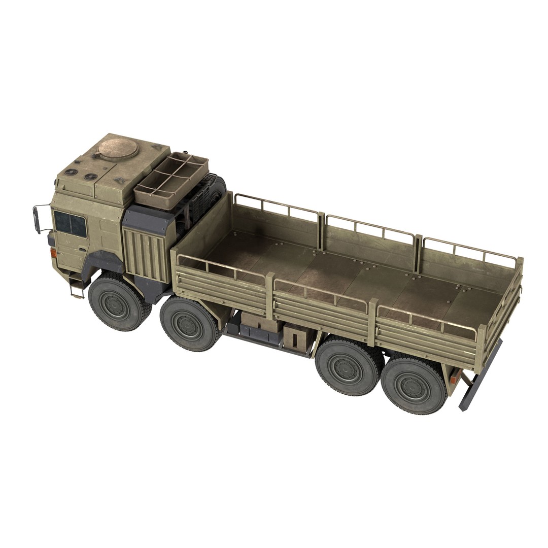MAN HX77 Loader Military Truck 3D Model – Low Poly Game Asset, FBX - View 7