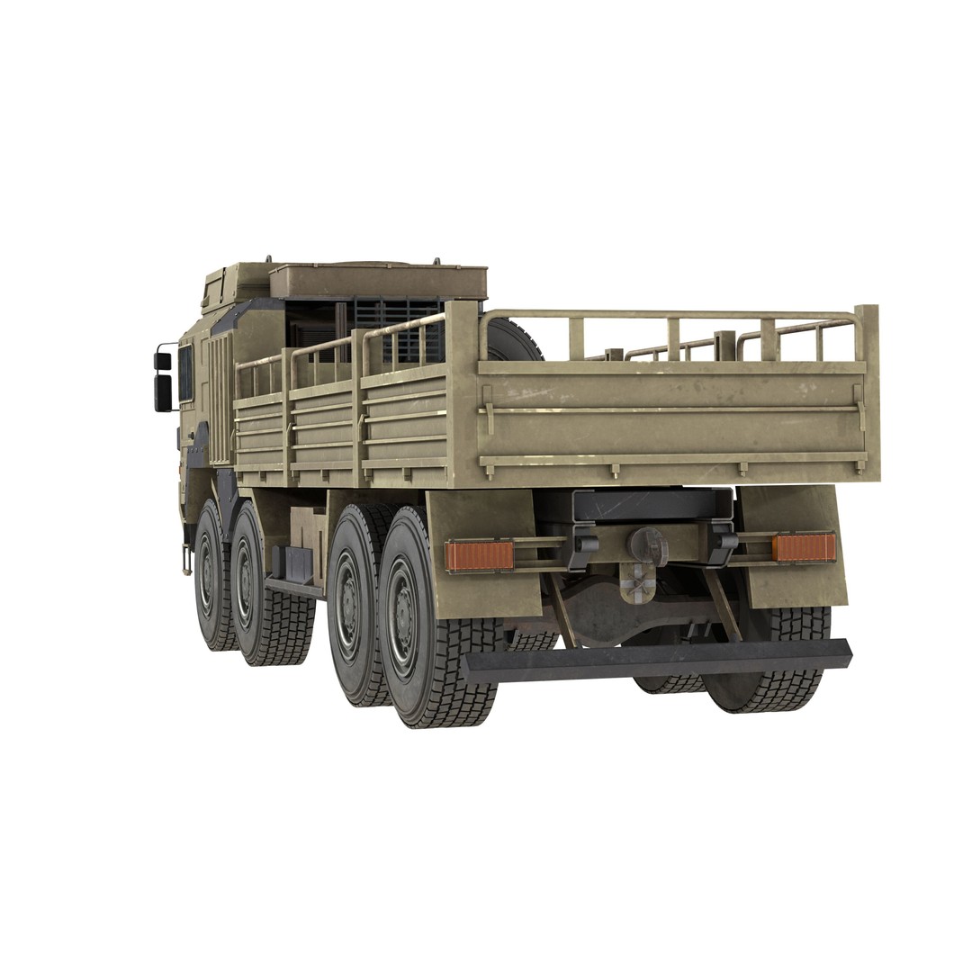 MAN HX77 Loader Military Truck 3D Model – Low Poly Game Asset, FBX - View 8