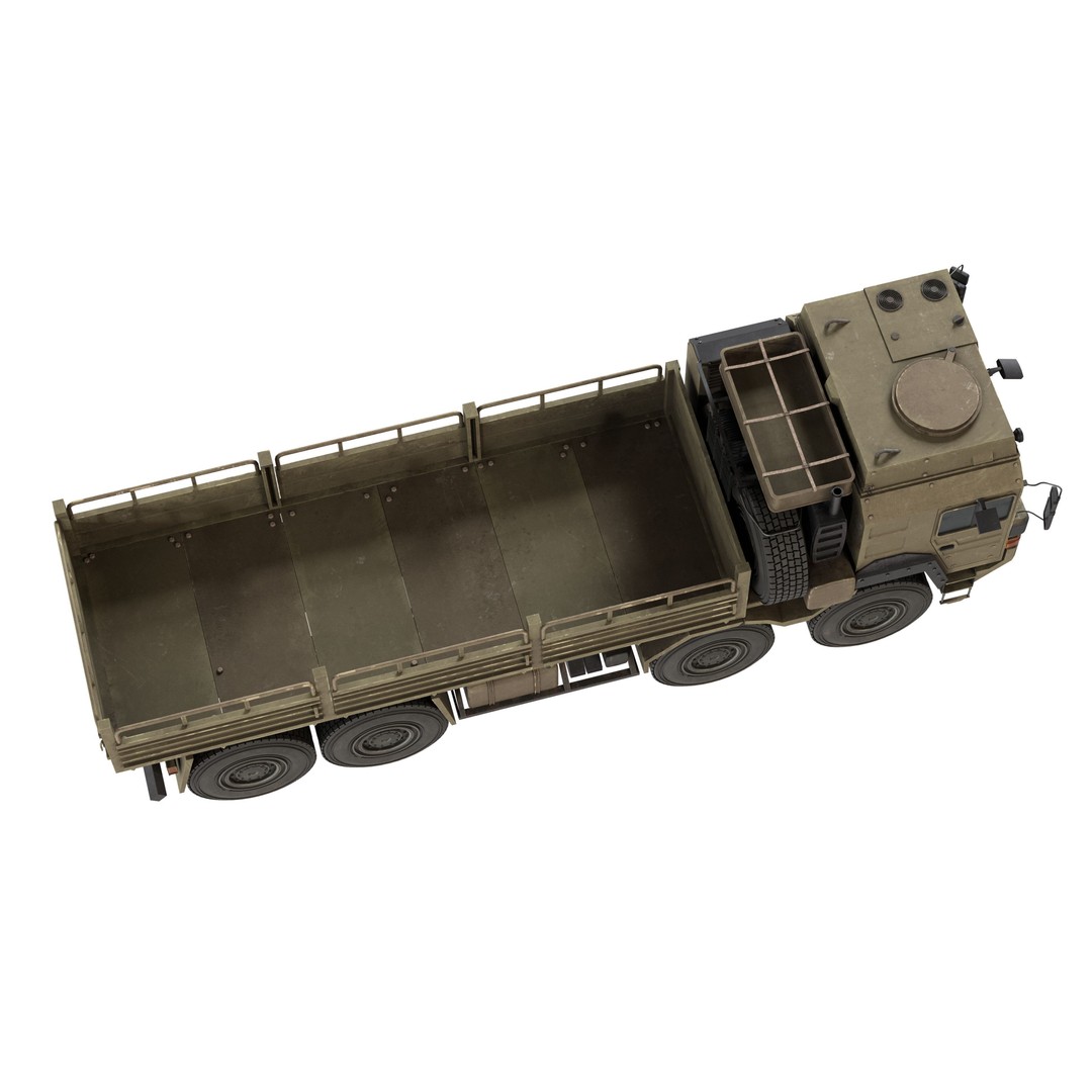 MAN HX77 Loader Military Truck 3D Model – Low Poly Game Asset, FBX - View 9