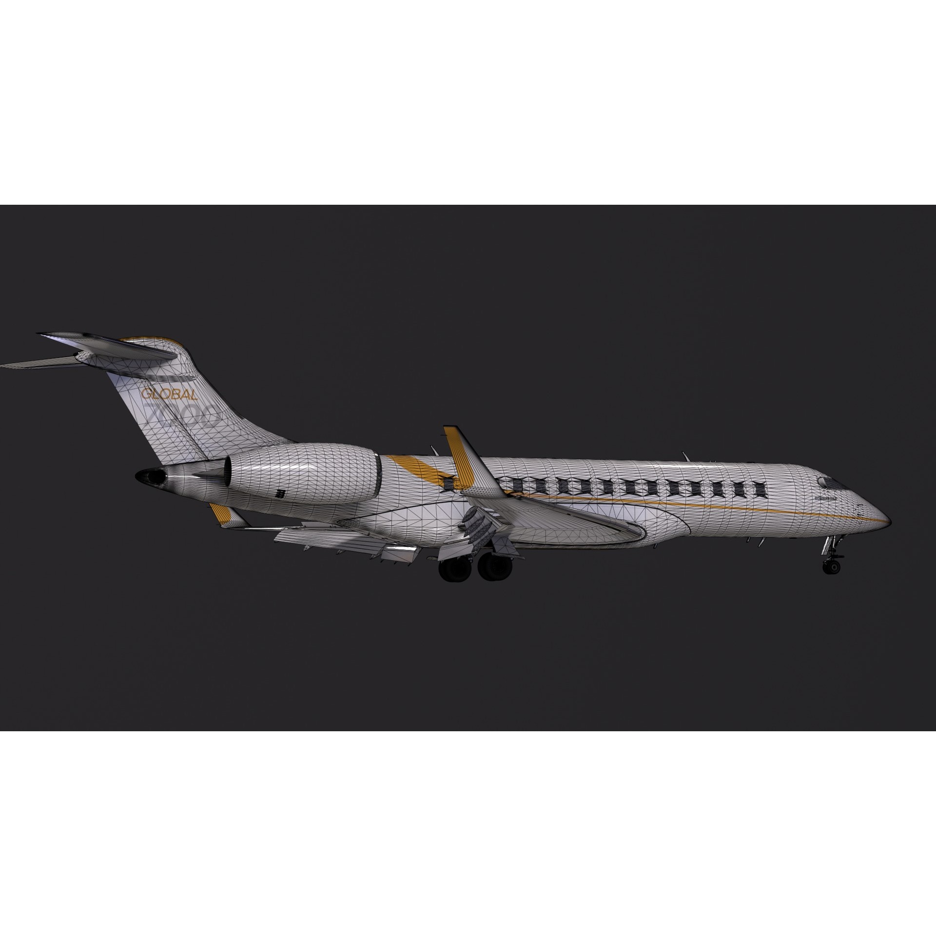 Bombardier Global 7000 - Low-Poly Game-Ready 3D Model - View 11