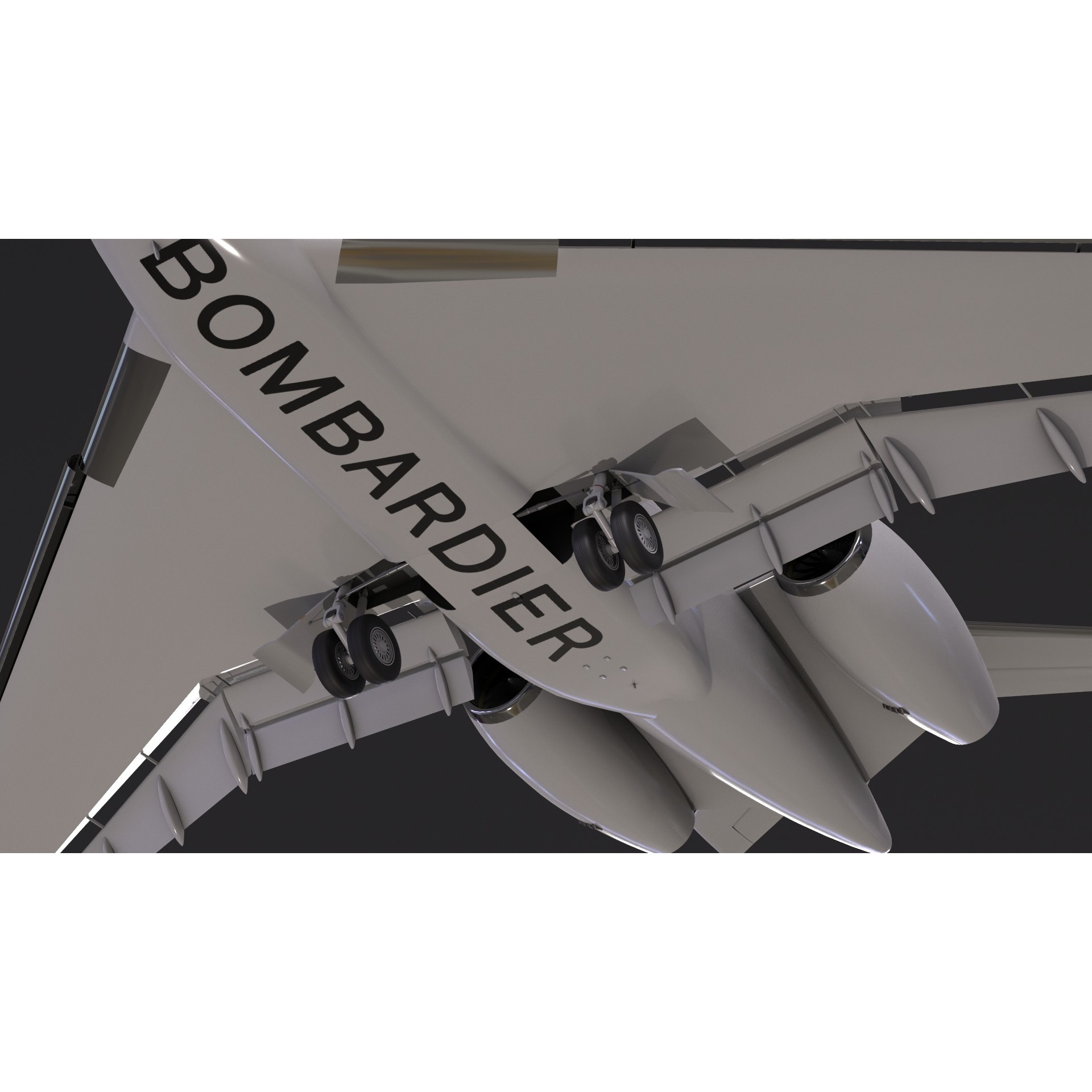 Bombardier Global 7000 - Low-Poly Game-Ready 3D Model - View 14