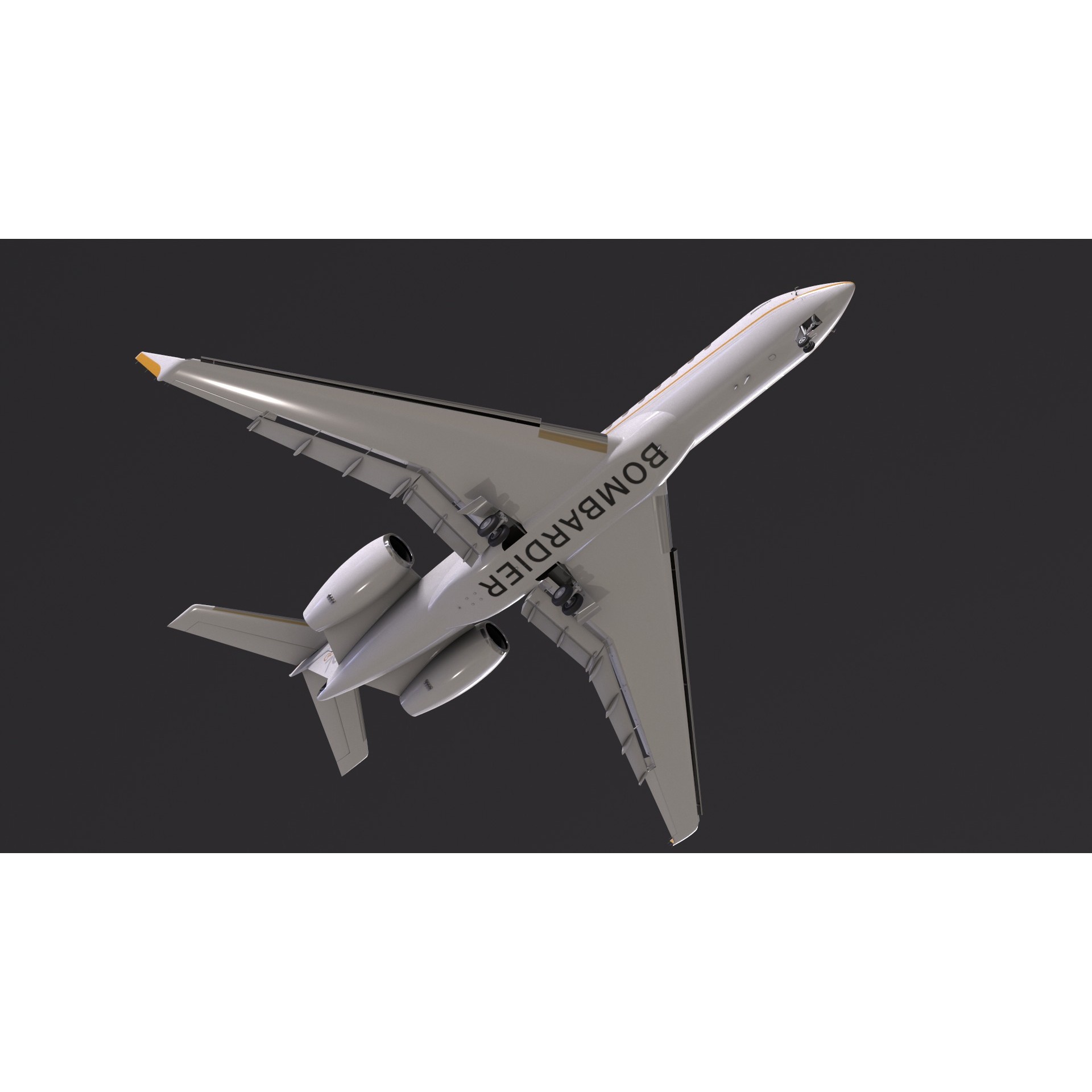 Bombardier Global 7000 - Low-Poly Game-Ready 3D Model - View 16