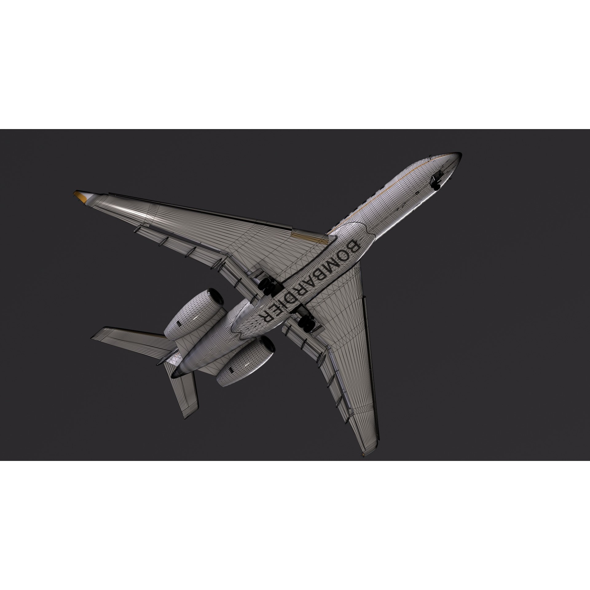 Bombardier Global 7000 - Low-Poly Game-Ready 3D Model - View 17