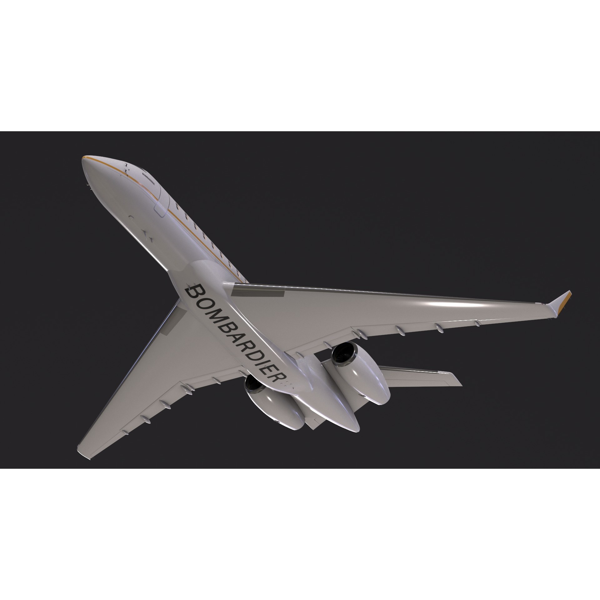 Bombardier Global 7000 - Low-Poly Game-Ready 3D Model - View 18