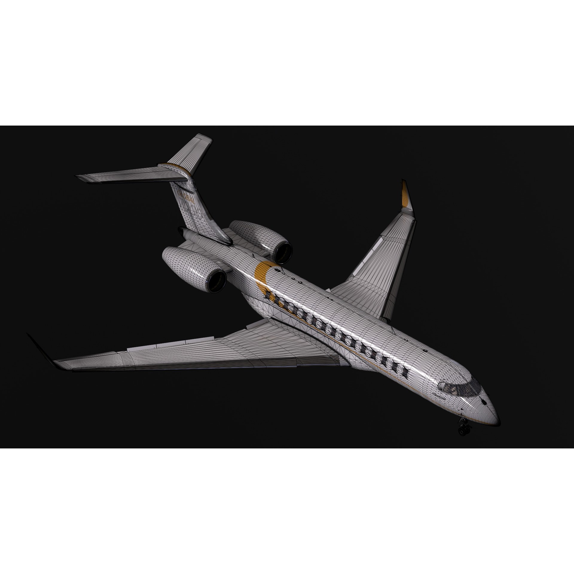 Bombardier Global 7000 - Low-Poly Game-Ready 3D Model - View 3