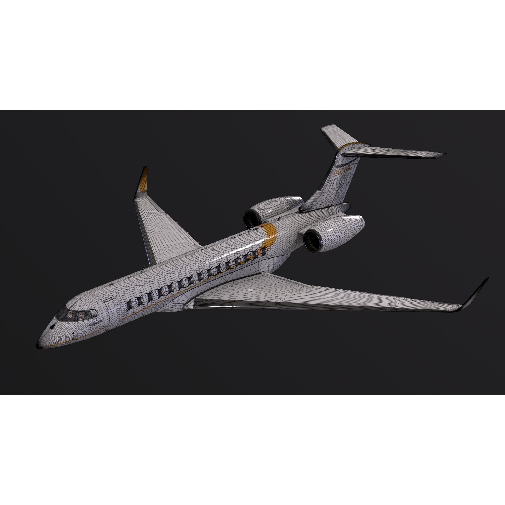 Bombardier Global 7000 - Low-Poly Game-Ready 3D Model - View 5