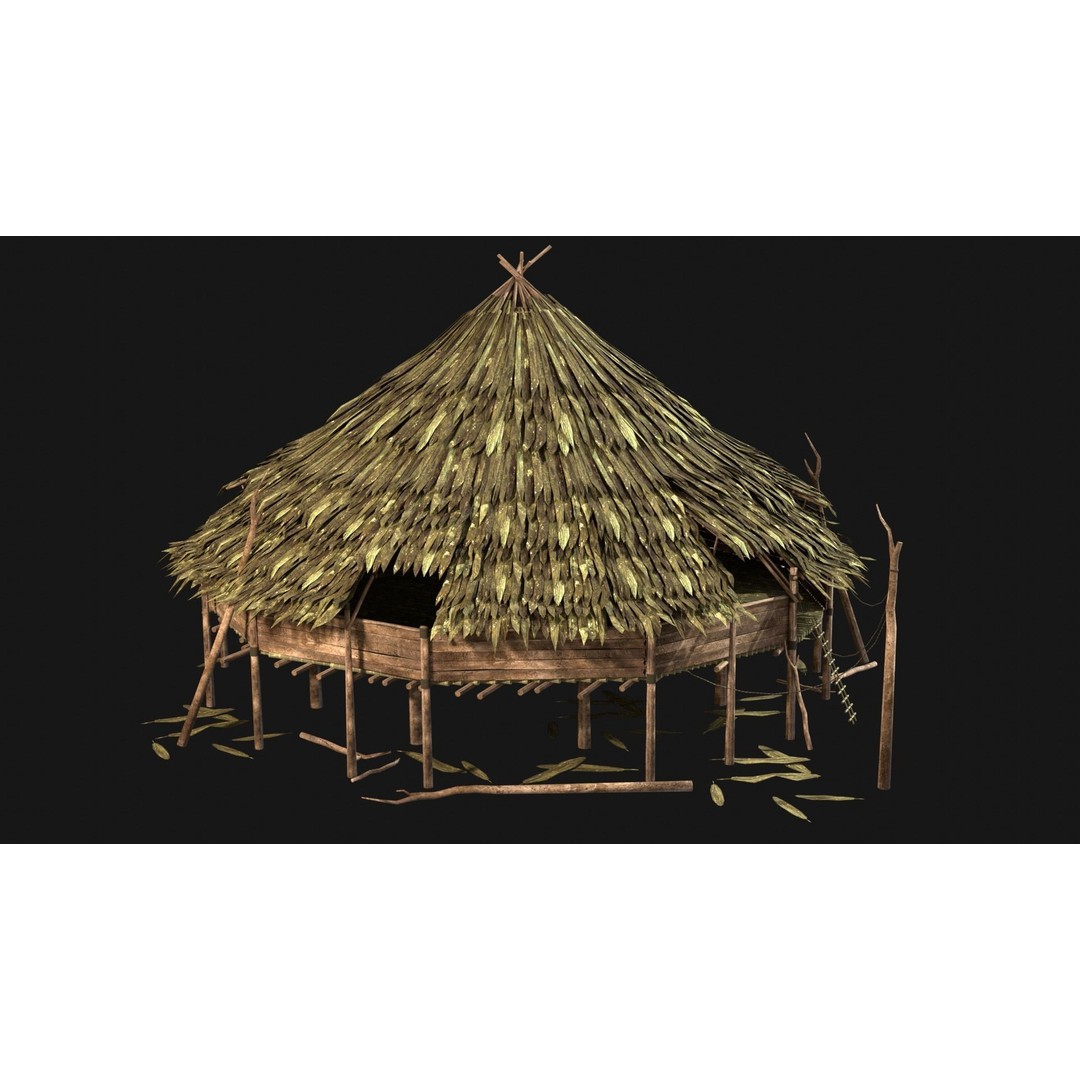 Jungle Swamp House 3D Model – Low Poly Game Asset, FBX/OBJ - View 16