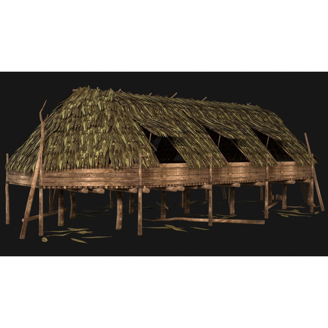 Jungle Swamp House 3D Model – Low Poly Game Asset, FBX/OBJ - View 21