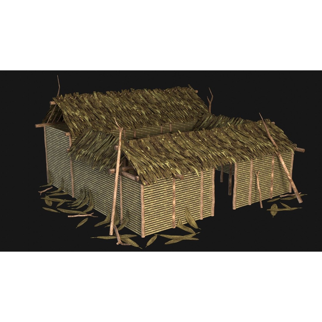 Jungle Swamp House 3D Model – Low Poly Game Asset, FBX/OBJ - View 28