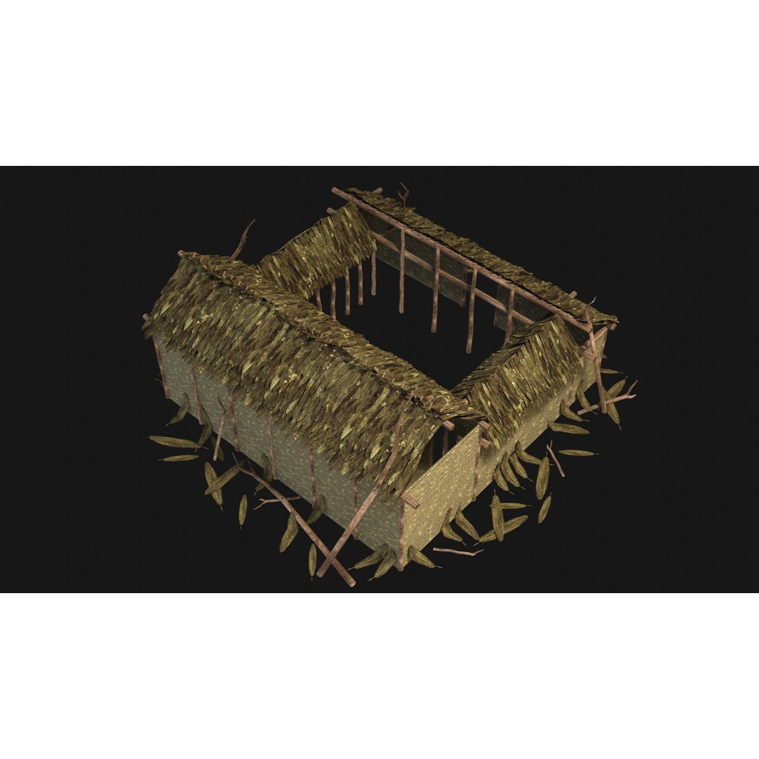 Jungle Swamp House 3D Model – Low Poly Game Asset, FBX/OBJ - View 29