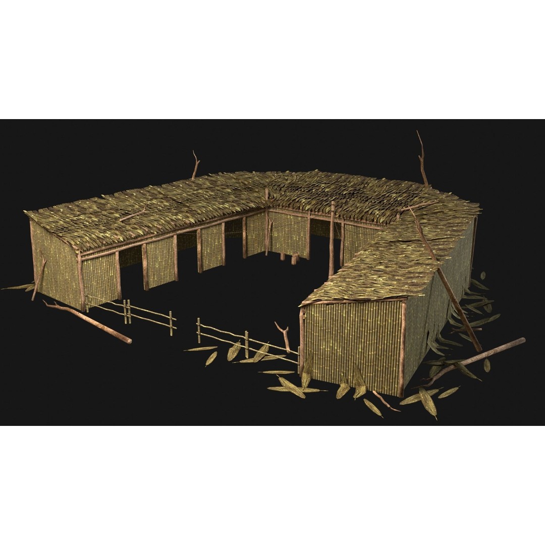 Jungle Swamp House 3D Model – Low Poly Game Asset, FBX/OBJ - View 31