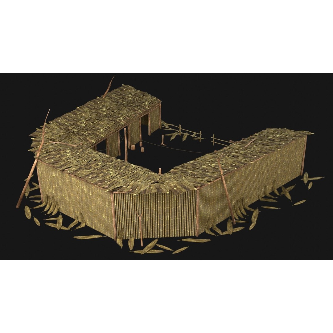 Jungle Swamp House 3D Model – Low Poly Game Asset, FBX/OBJ - View 33