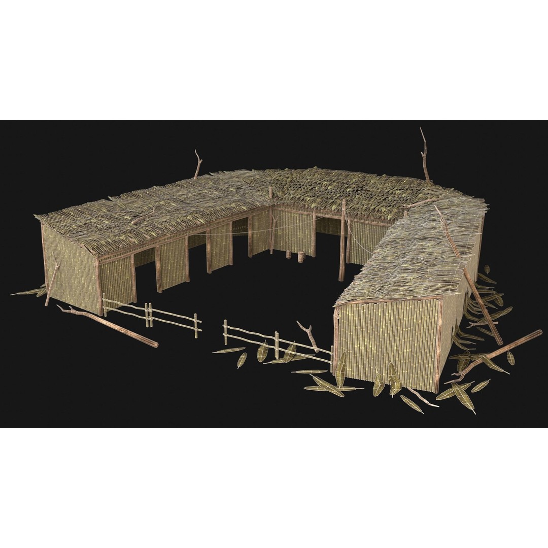 Jungle Swamp House 3D Model – Low Poly Game Asset, FBX/OBJ - View 34